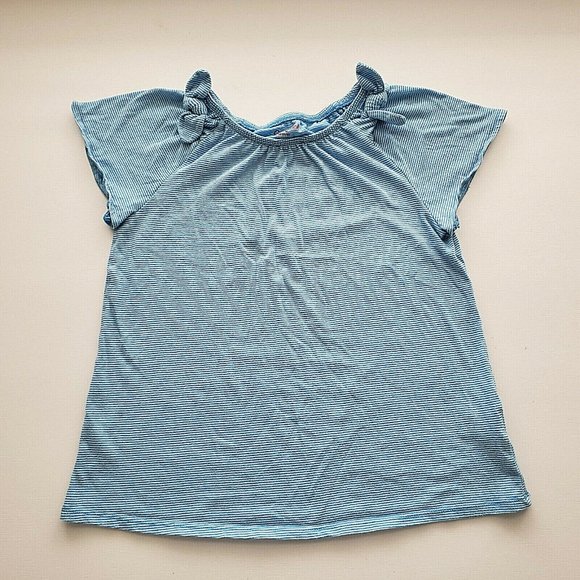 Cat & Jack Blue Striped Short Sleeve Top M - Picture 3 of 6